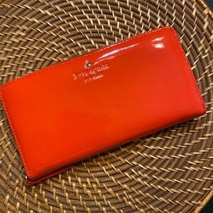 Kate Spade Glossy Red-Orange Clutch